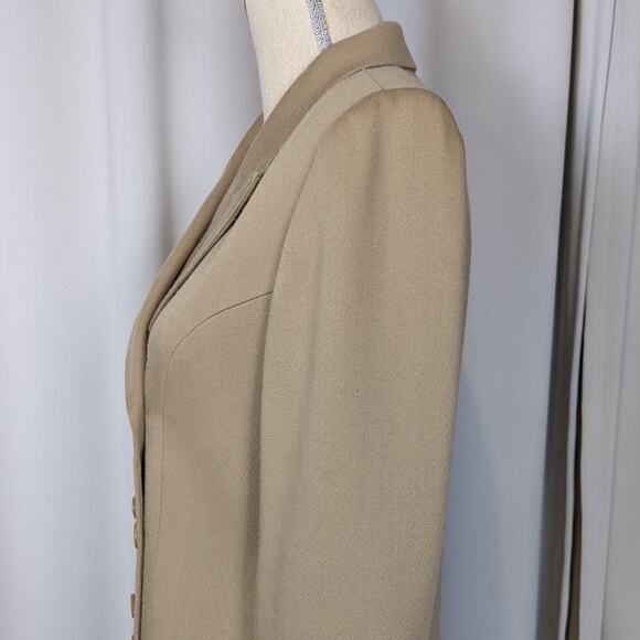 90s Vintage INC International Concepts Double Breasted Wool Pant Suit Tan Size 8 - Picture 14 of 16